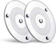 🔆 dimmable 12v led ceiling dome light, surface mount puck light with touch dimmer switch for rv boat camper van travel trailer truck sailboat interior lighting, 2 pack (4.75" warm white) logo