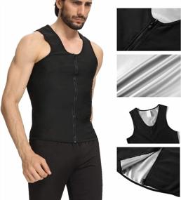 img 3 attached to Men'S NonEcho Sweat Sauna Waist Trainer Vest With Zipper - Body Shaper And Workout Tank Top For Enhanced Training Results