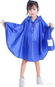 img 1 attached to 🌧️ Spmor Kids Rain Poncho Hooded Jacket Rain Coat: Weather-Ready Protection for Kids