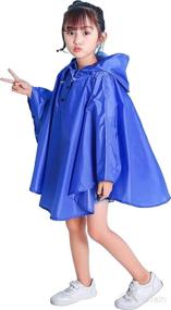 img 2 attached to 🌧️ Spmor Kids Rain Poncho Hooded Jacket Rain Coat: Weather-Ready Protection for Kids