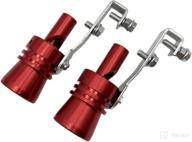 hyxuan 2pcs universal aluminum turbo sound whistle exhaust muffler pipe bov blow-off valve simulator (xl-red) logo