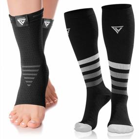 img 4 attached to Protect, Recover And Boost Your Circulation With LANGOV Ankle Brace And Compression Socks Set For Men And Women