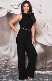 img 1 attached to Sexy Sleeveless Wide Leg Pants Cocktail Pantsuit Jumpsuit Romper For Women By KOH KOH