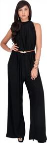 img 4 attached to Sexy Sleeveless Wide Leg Pants Cocktail Pantsuit Jumpsuit Romper For Women By KOH KOH