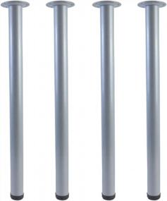 img 4 attached to Adjustable Metal Desk Legs - 28 Inches, Set Of 4 - Ideal For Office Table Furniture (Grey)