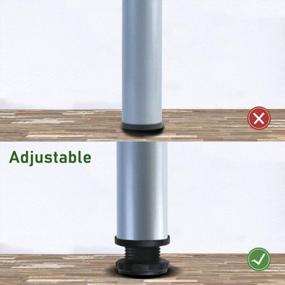 img 1 attached to Adjustable Metal Desk Legs - 28 Inches, Set Of 4 - Ideal For Office Table Furniture (Grey)
