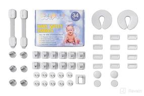 img 4 attached to Complete 34PCS JollyAngels Baby Proofing Kit: Magnetic Cabinet Locks, Outlet Covers, Corner Guards, Door Pinch Guards, Safety Lock Straps