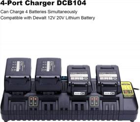 img 3 attached to High-Performance Elefly DCB104 4-Port Charger For Dewalt 20V Batteries - Compatible With DCB203, DCB204, DCB206, DCB3244, DCB606, And DCB609 60 Volt Max