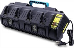 img 4 attached to High-Performance Elefly DCB104 4-Port Charger For Dewalt 20V Batteries - Compatible With DCB203, DCB204, DCB206, DCB3244, DCB606, And DCB609 60 Volt Max