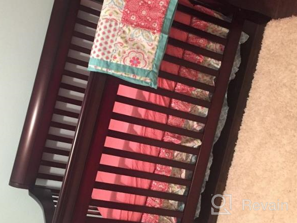 img 1 attached to The Peanut Shell'S 4-In-1 Baby Girl Bedding Set, Gia Floral Coral/Aqua, Ideal For Optimal SEO review by Carlos Nolan