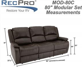 img 2 attached to Upgrade Your RV Living Room With RecPro Charles Collection Triple Recliner Sofa & Drop Down Console In Chestnut Finish
