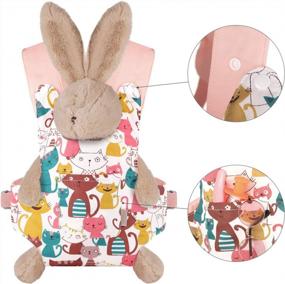 img 3 attached to GAGAKU Baby Doll Carrier: Adjustable Straps For 12-24 Inch Dolls - Cats Front & Back Stuffed Animal Carriers For Girls