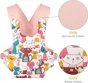 img 2 attached to GAGAKU Baby Doll Carrier: Adjustable Straps For 12-24 Inch Dolls - Cats Front & Back Stuffed Animal Carriers For Girls