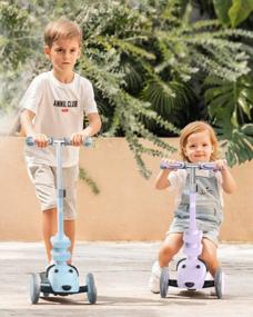 img 1 attached to Складной трехколесный самокат с регулируемой высотой и светодиодными колесами для мальчиков и девочек в возрасте от 2 до 12 лет
