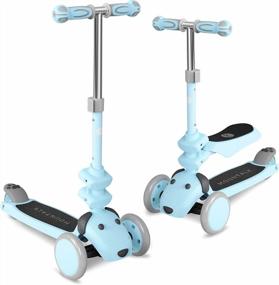 img 4 attached to Adjustable Height Foldable 3-Wheel Scooter With LED Wheels For Boys And Girls Ages 2-12 Years