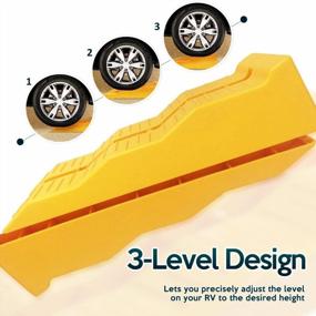 img 2 attached to Drive-On Leveler Ramps For Auto, RV, And Trailer – Zone Tech Multi-Leveling Set Of 4 Yellow Blocks For Uneven Ground Stabilization And Easier Parking