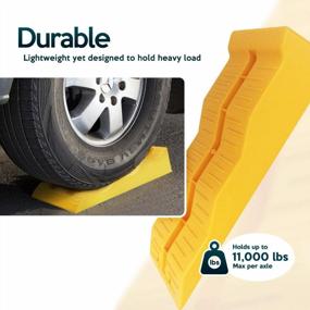 img 1 attached to Drive-On Leveler Ramps For Auto, RV, And Trailer – Zone Tech Multi-Leveling Set Of 4 Yellow Blocks For Uneven Ground Stabilization And Easier Parking