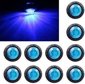 img 4 attached to 🚛 Purishion 10x 3/4" Round LED Clearence Light for Truck Car Bus Trailer Van Caravan Boat: 12V, Blue