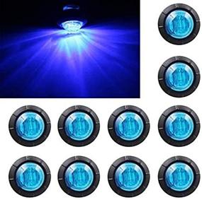 img 2 attached to 🚛 Purishion 10x 3/4" Round LED Clearence Light for Truck Car Bus Trailer Van Caravan Boat: 12V, Blue