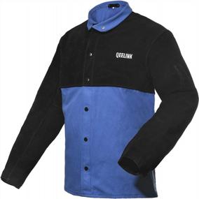 img 4 attached to Welding Safety Made Stylish: QeeLink Premium Flame Resistant Welder Jacket With Split Leather Sleeves And Cotton Body