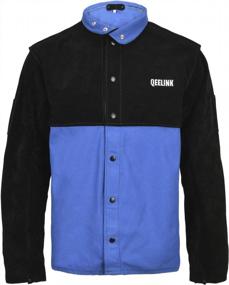 img 2 attached to Welding Safety Made Stylish: QeeLink Premium Flame Resistant Welder Jacket With Split Leather Sleeves And Cotton Body
