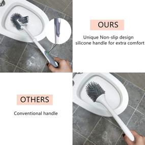 img 3 attached to 🚽 KeFanta Toilet Bowl Brush and Holder: Dual Pack of Silicon Cleaner Brushes with Anti-Slip Handle for Bathroom