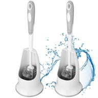 🚽 kefanta toilet bowl brush and holder: dual pack of silicon cleaner brushes with anti-slip handle for bathroom logo