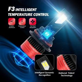 img 2 attached to Комплект светодиодных ламп Auxbeam F3 Series 9004 HB1 с яркостью 8000 люмен, цветовой температурой 6500K, поддержкой декодера Canbus с защитой от мерцания и тройным рассеиванием тепла для луча Hi-Lo, упаковка из 2 шт.