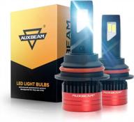 комплект светодиодных ламп auxbeam f3 series 9004 hb1 с яркостью 8000 люмен, цветовой температурой 6500k, поддержкой декодера canbus с защитой от мерцания и тройным рассеиванием тепла для луча hi-lo, упаковка из 2 шт. логотип