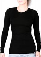 meriwool womens base layer 100% merino wool lightweight form fit top thermal shirt logo