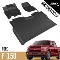 🚗 custom fit 3d maxpider all-weather floor mats for ford f-150 supercrew 2015-2022 - kagu series (1st & 2nd row, black) logo