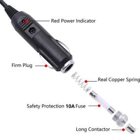 img 3 attached to SinLoon 6.5ft XT60 Female to Cigarette Lighter Male Cable for Car Inverter Tire Inflator Air Pump