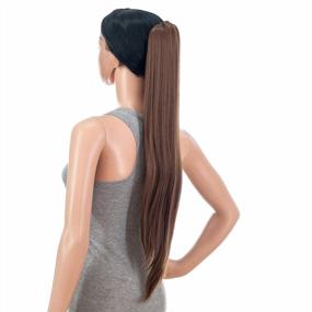img 1 attached to 28-Inch Synthetic Hair Extensions Ponytail Claw Clip In Dirty Brown-12# For Women By SWACC