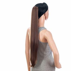 img 2 attached to 28-Inch Synthetic Hair Extensions Ponytail Claw Clip In Dirty Brown-12# For Women By SWACC