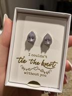 img 1 attached to 4/6 Pairs Bridesmaids Earrings: Classic Cubic Zirconia Teardrop Studs For Women Girls - 'I Couldn'T Tie A Knot Without You' Wedding Jewelry Gifts review by Amy Collins