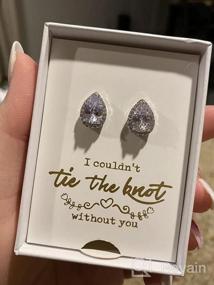 img 5 attached to 4/6 Pairs Bridesmaids Earrings: Classic Cubic Zirconia Teardrop Studs For Women Girls - 'I Couldn'T Tie A Knot Without You' Wedding Jewelry Gifts