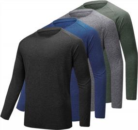 img 4 attached to Men'S Moisture Wicking Dry Fit Long Sleeve UV Sun Protection T-Shirts For Running - BALENNZ