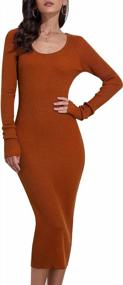 img 4 attached to Rocorose Women'S Crewneck Pullover Sweater Dress Elasticity Slim Fit Sweater Knitted Bodycon Dresses
