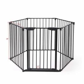 img 1 attached to 4-In-1 Child Safety Fireplace Playpen And Pet Gate: Sandinrayli'S 6-Panel Wide Barrier Metal Fence And Guard In Sleek Black, Spanning 146 Inches