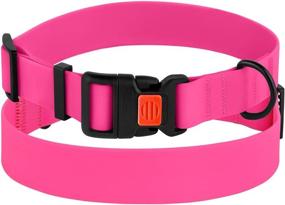 img 3 attached to Adjustable Waterproof Dog Collar - Colorful Pet Collars for Small, Medium & Large Dogs | Puppy Collar in Pink, Black, Blue, Mint Green, Orange