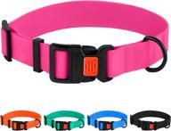 adjustable waterproof dog collar - colorful pet collars for small, medium & large dogs | puppy collar in pink, black, blue, mint green, orange logo