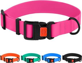 img 4 attached to Adjustable Waterproof Dog Collar - Colorful Pet Collars for Small, Medium & Large Dogs | Puppy Collar in Pink, Black, Blue, Mint Green, Orange