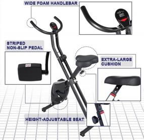 img 2 attached to Folding Exercise Bike: Upright Foldable Stationary Workout Bike With 8-Level Adjustable Magnetic Resistance & Heavy-Duty Steel Frame - Max 330Lbs/150Kg Capacity!