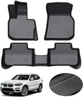 kust custom fit floor mats for bmw x3 g01 2018-2022 | all weather liners | non-slip | 2 row seat set | black логотип