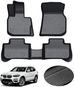 img 4 attached to KUST Custom Fit Floor Mats for BMW X3 G01 2018-2022 | All Weather Liners | Non-Slip | 2 Row Seat Set | Black