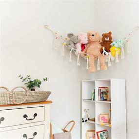 img 2 attached to 🧸 Cuddinio Macrame Stuffed Animal Net or Hammock – Organize and Display Your Stuffed Animals in Style