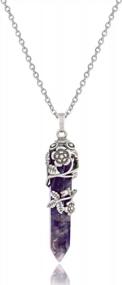 img 4 attached to Healing Quartz Crystal Stone Pendant Necklace - Chakra Jewelry For Women & Men