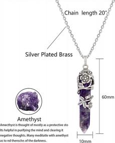 img 3 attached to Healing Quartz Crystal Stone Pendant Necklace - Chakra Jewelry For Women & Men