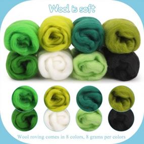 img 3 attached to Beginner Needle Felting Kit With 8 Vibrant Colors Of Wool Roving, Storage Box And Essential Felting Tools With Green Felting Needle - Ideal For Woolen Crafting