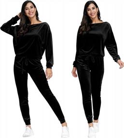 img 1 attached to Stay Chic And Comfortable With Selowin'S Velvet 2-Piece Casual Jogger Sweatsuit For Women!